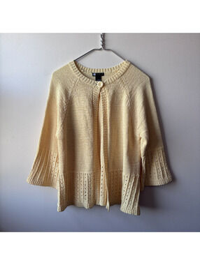 Carole Little Cream Knit Cardigan Sweater Large